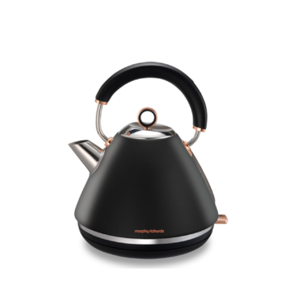 Click to view product details and reviews for Morphy Richards Accents Rose Gold And Black Traditional Kettle 15l Pyramid Kettle 102104.