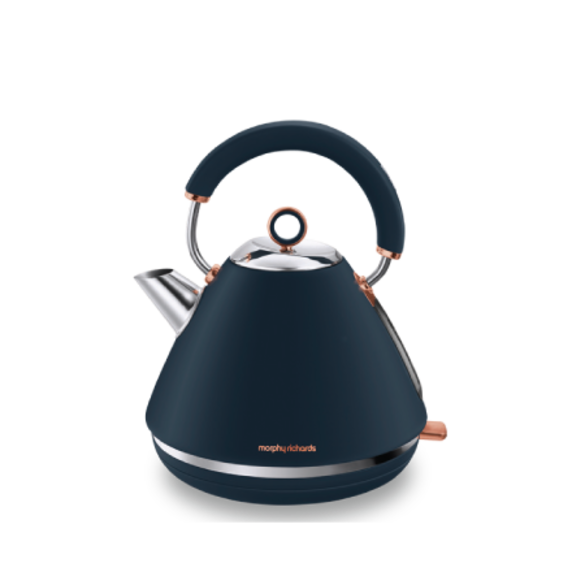 Click to view product details and reviews for Morphy Richards Accents Rose Gold And Midnight Blue Traditional Kettle 15l Pyramid Kettle 102039.