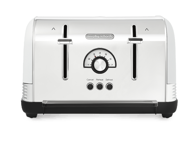 Morphy Richards Venture Retro White 4 Slice Toaster Defrost Setting High Lift Feature 240332