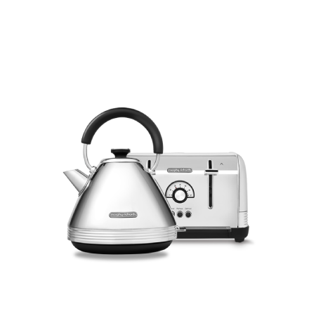 Click to view product details and reviews for Morphy Richards Venture Retro Stainless Steel Kettle Toaster Set Venture Retro Pyramid Kettle 100330 With Venture Retro 4 Slice Toaster 240330.