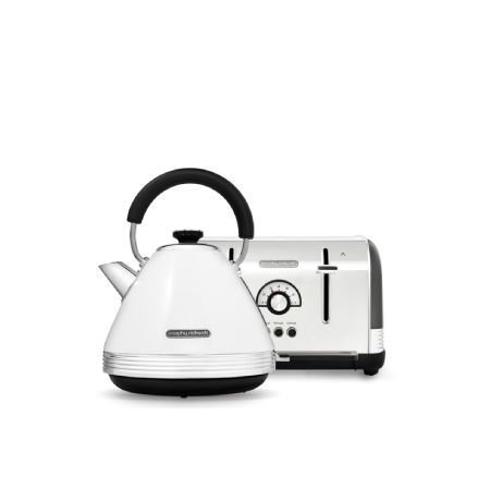Click to view product details and reviews for Morphy Richards Venture Retro White Kettle Toaster Set Venture Retro Pyramid Kettle 100332 With Venture Retro 4 Slice Toaster 240332.