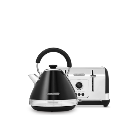 Click to view product details and reviews for Morphy Richards Venture Black Kettle Toaster Set Venture Pyramid Kettle 100131 With Venture 4 Slice Toaster 240131.