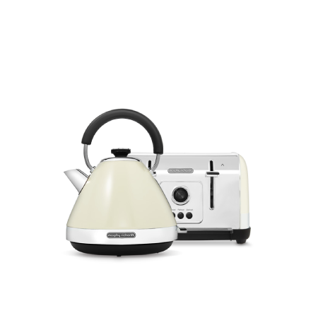 Click to view product details and reviews for Morphy Richards Venture Cream Kettle Toaster Set Venture Pyramid Kettle 100132 With Venture 4 Slice Toaster 240132.